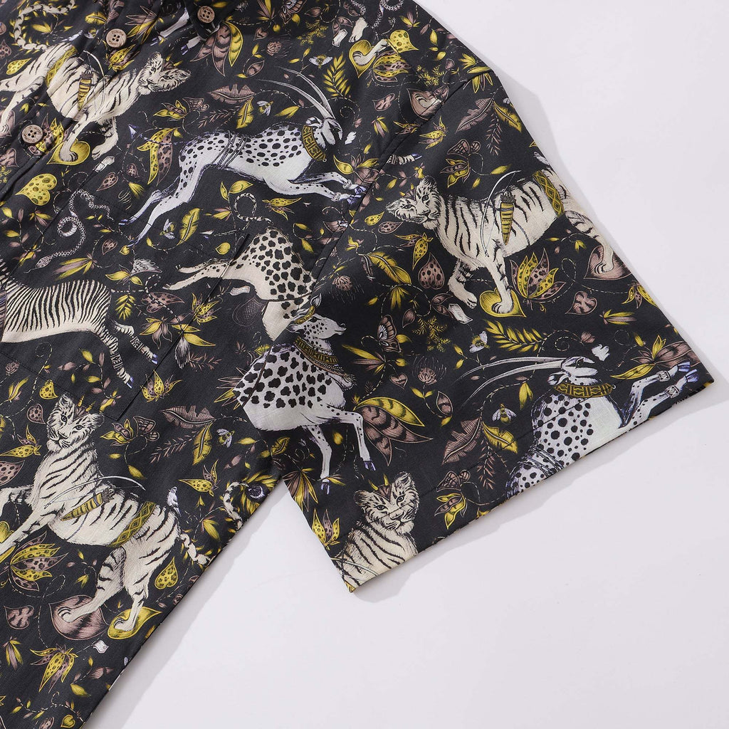 Hawaiian Shirt For Men Animal World Button-down Shirt Short Sleeve 100% Cotton Shirt By Sherry
