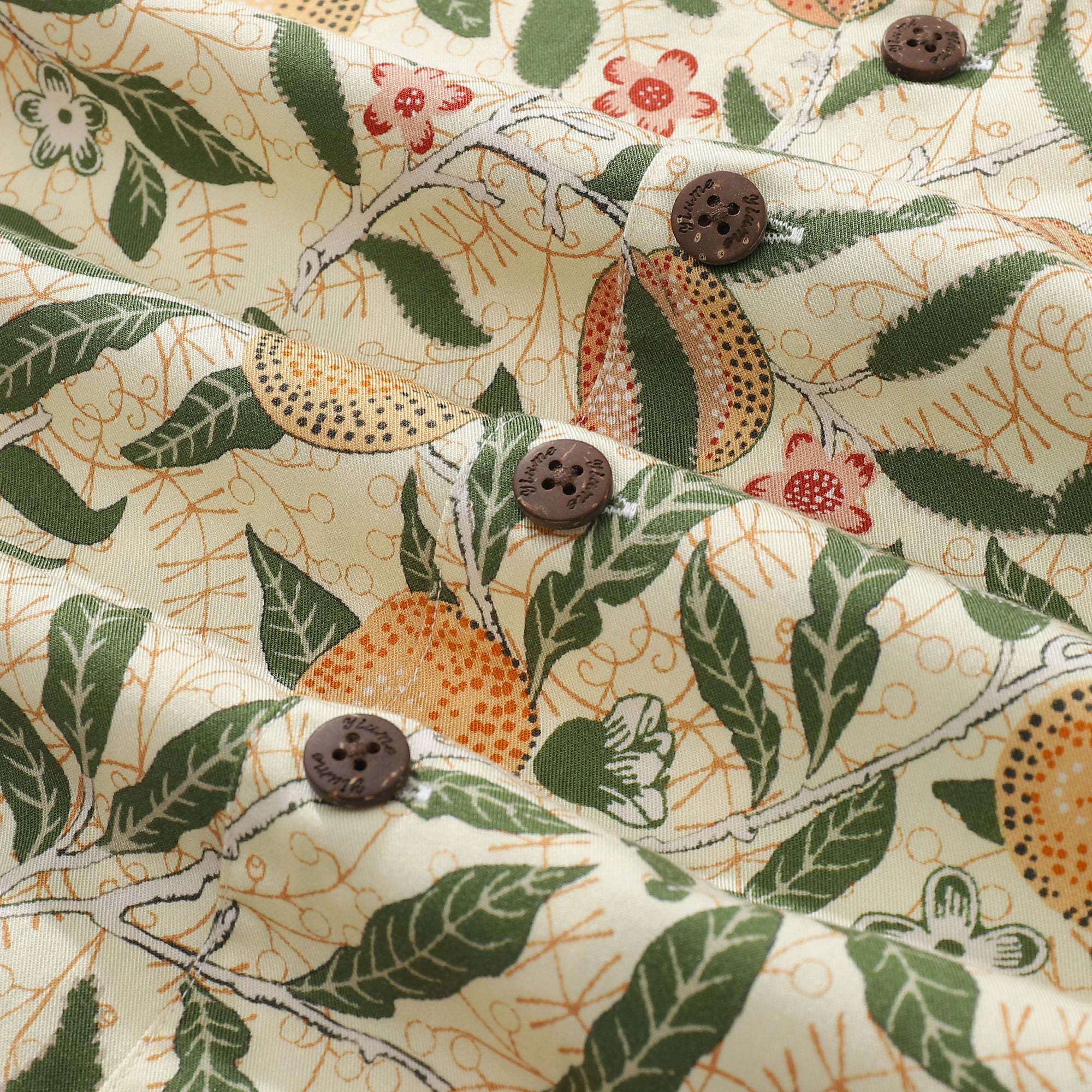 Fruit Hawaiian Shirt For Men William Morris Designer Shirt Tencel™ Pomegranate (tencel™) By Amy