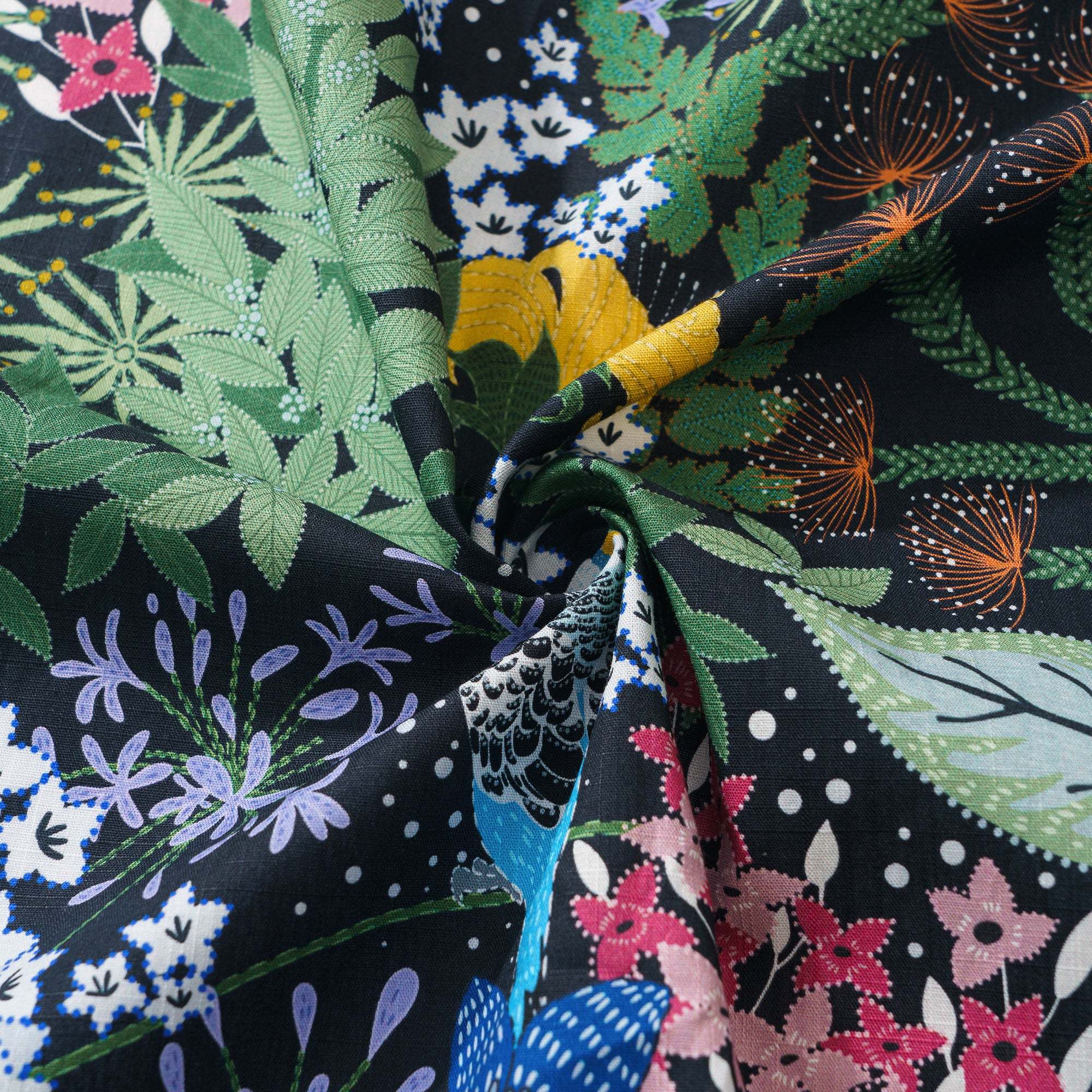 Yiume Tropical Hawaiian Shirt For Men 100% Cotton Short Sleeve Green Camp Collar Parrot Aloha Shirt Parrot's Garden By Zeke