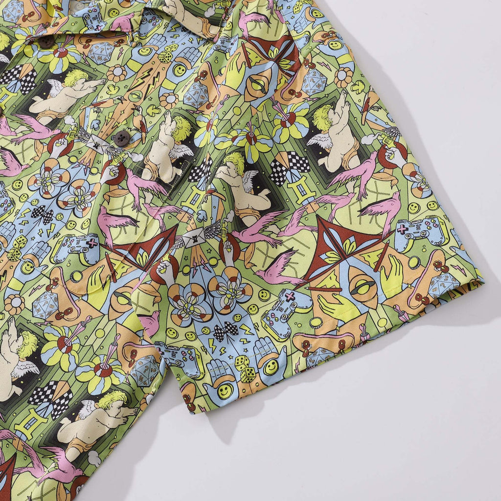 Hawaiian Shirt For Men Gemini Shirt Camp Collar Tencel™ The 12 Zodiac Signs By Yakima