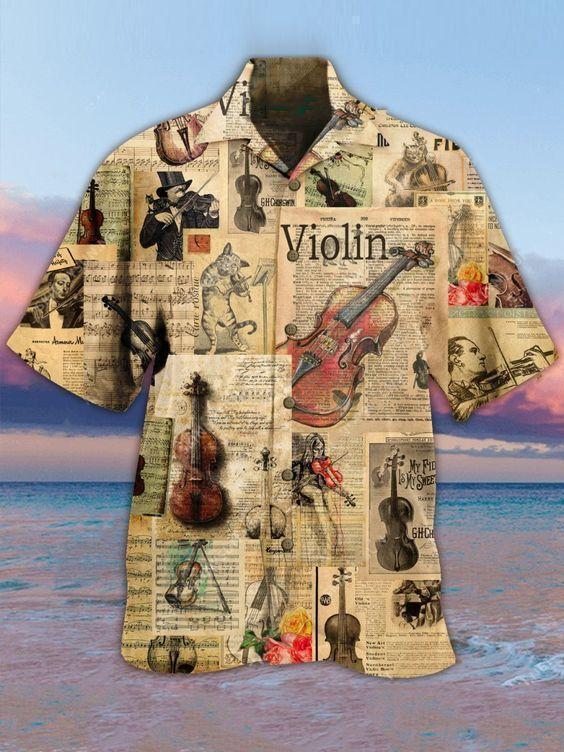 Violin Love Life Style Vintage Style - Hawaiian Shirt