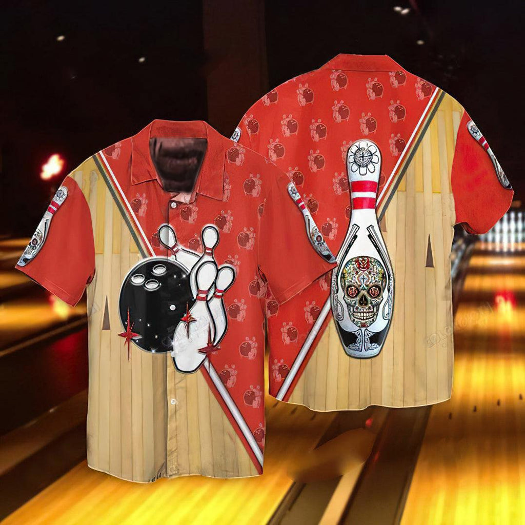 Bowling Awesome Ball Skull - Hawaiian Shirt