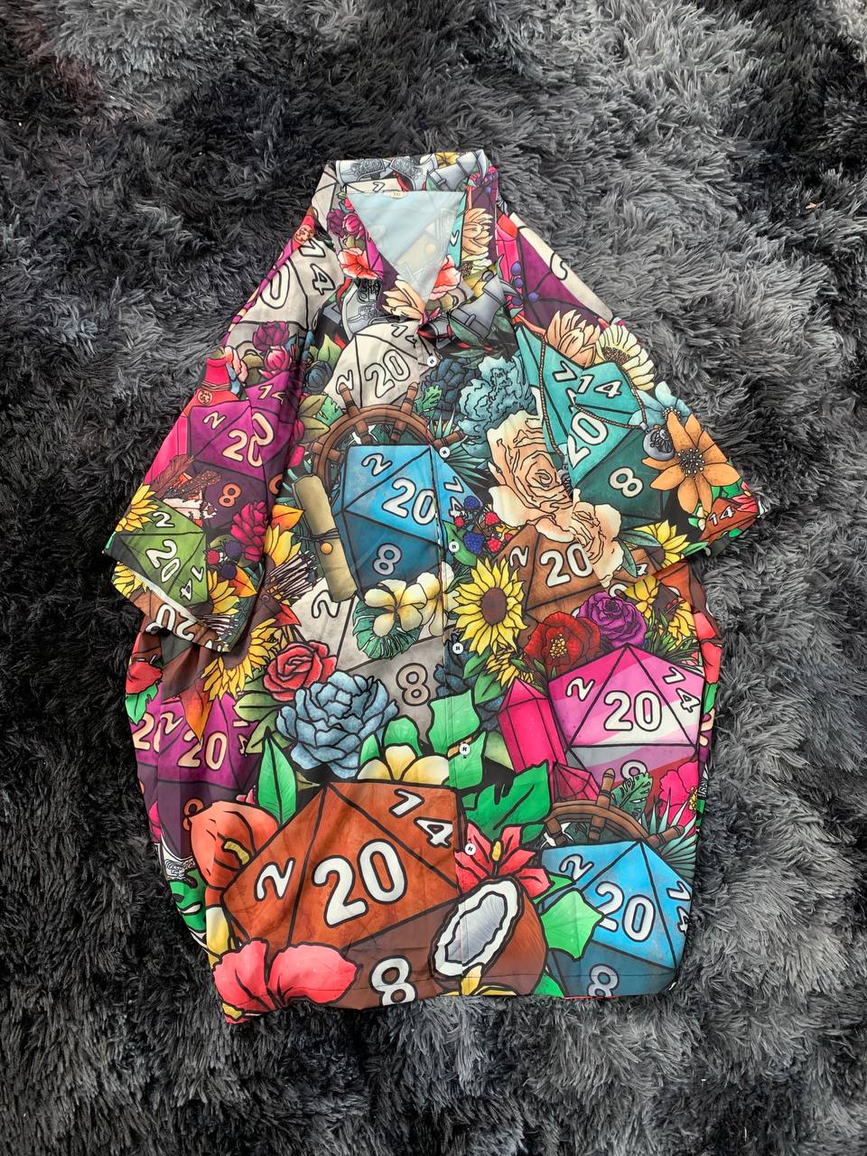 D20 Loves Flowers - Hawaiian Shirt