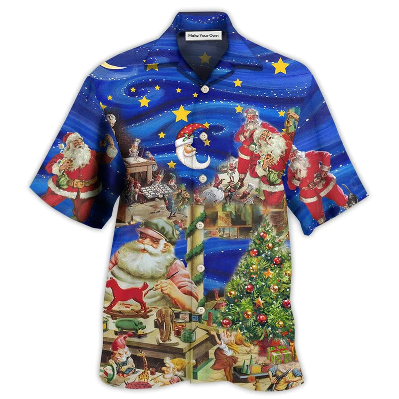 Christmas Night Santa's Toy Workshop - Hawaiian Shirt