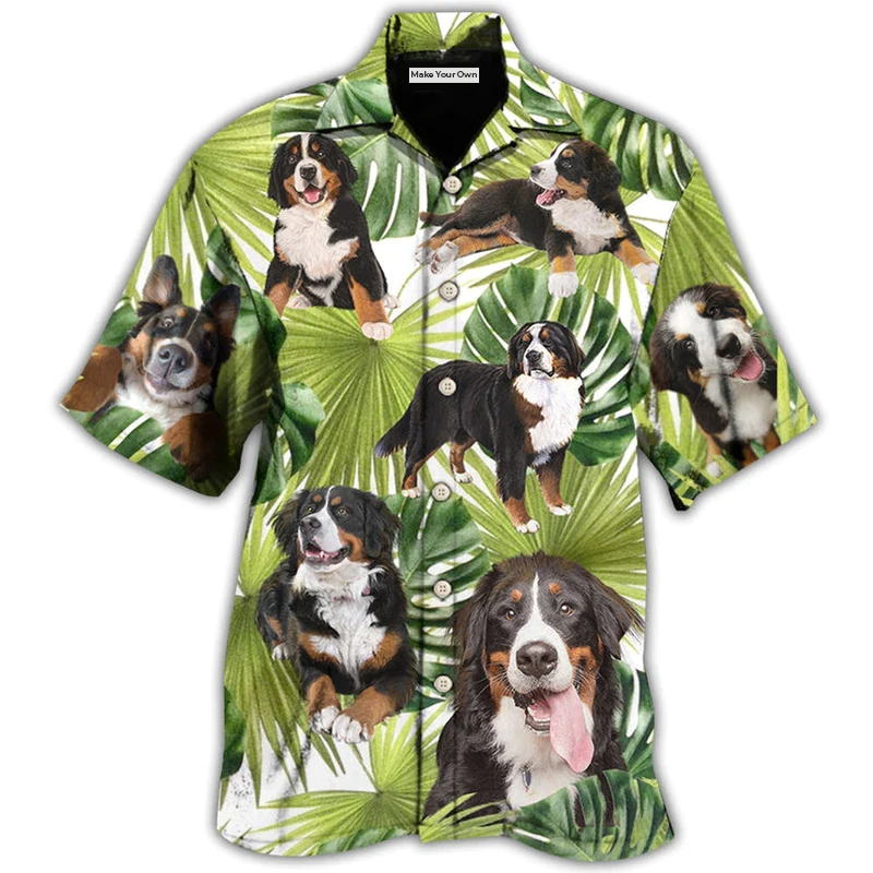 Bernese Mountain Dog Tropical Leaf Lover - Hawaiian Shirt