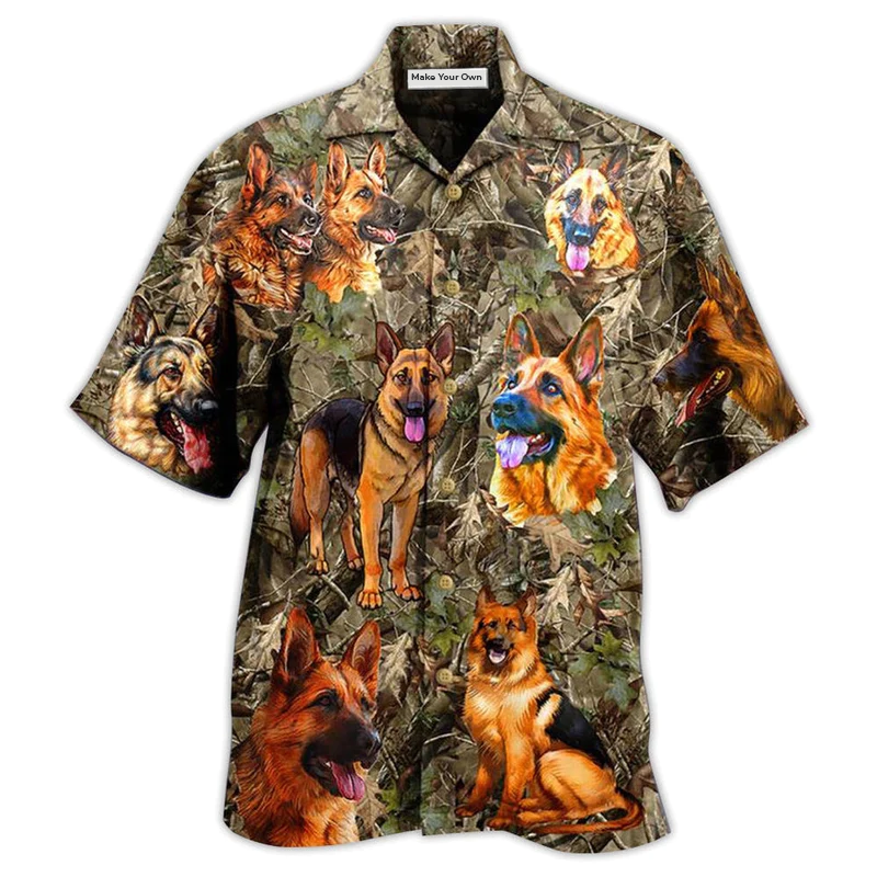 German Shepherd Dog Love Hunting - Hawaiian Shirt