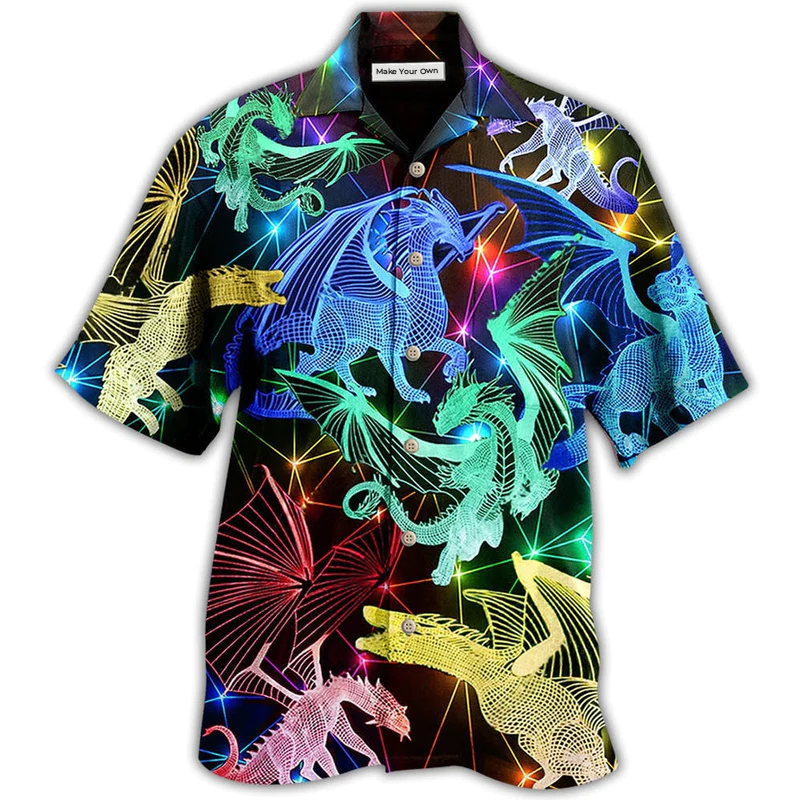 Dragon Neon Love Life Neon Style - Hawaiian Shirt