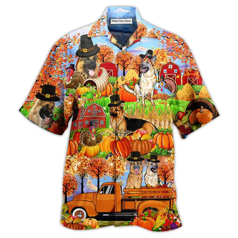 German Shepherd Dogs Love Autumn - Hawaiian Shirt