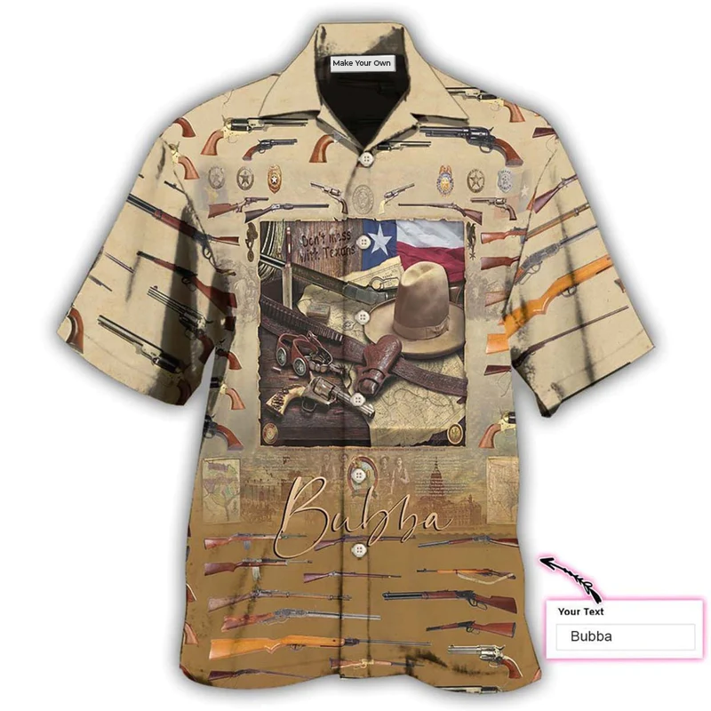 Texas Peace Life Gun Style Personalized - Hawaiian Shirt