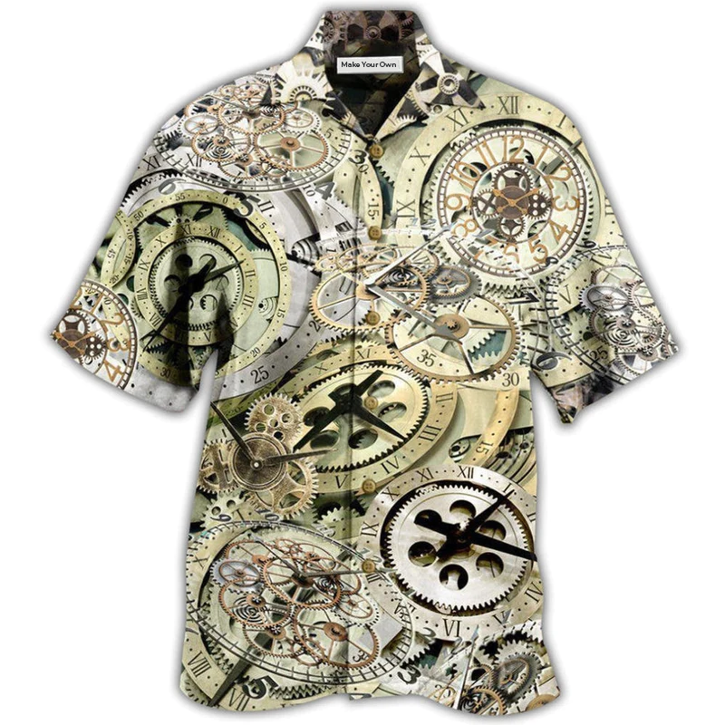 Clock One Speed One Gear Clock With Vintage Style - Hawaiian Shirt