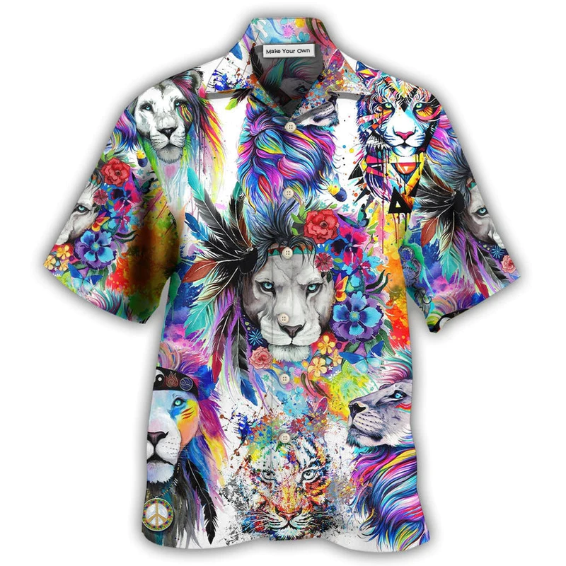 Lion Colorful Painting - Hawaiian Shirt