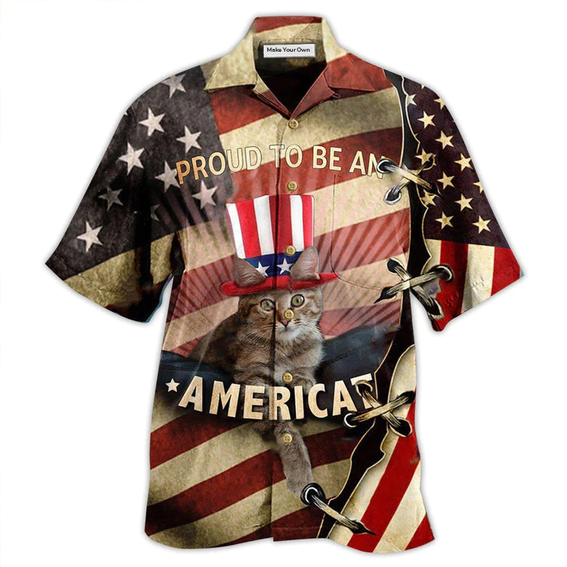 Cat America Proud To Be Beautiful - Hawaiian Shirt