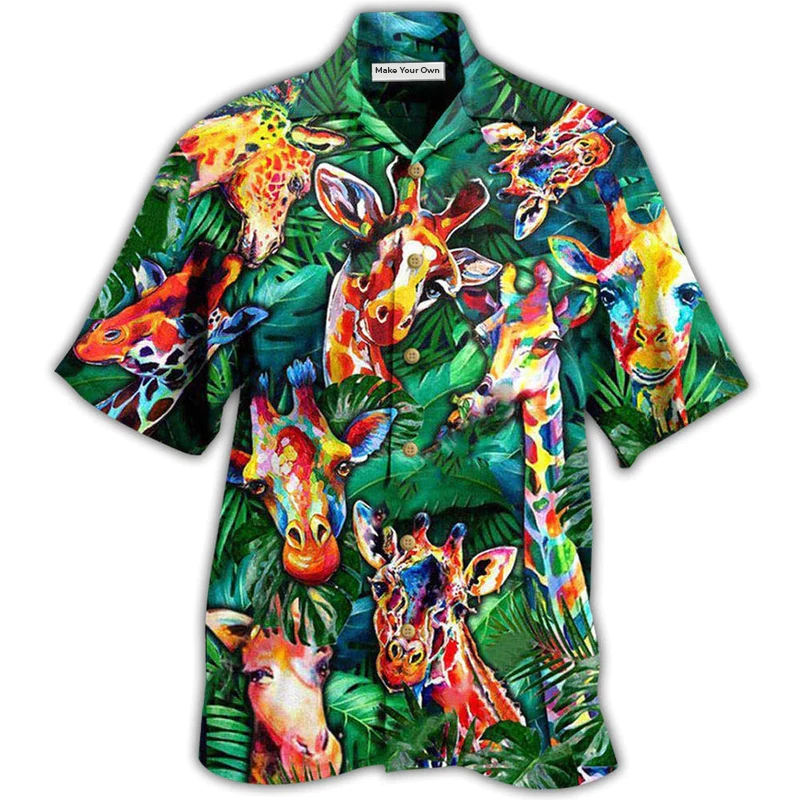 Giraffe Living The High Life - Hawaiian Shirt