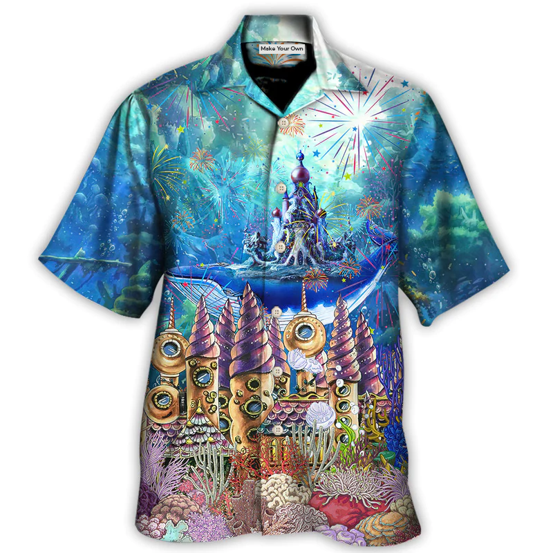 Whale Happy New Year Under Ocean - Hawaiian Shirt