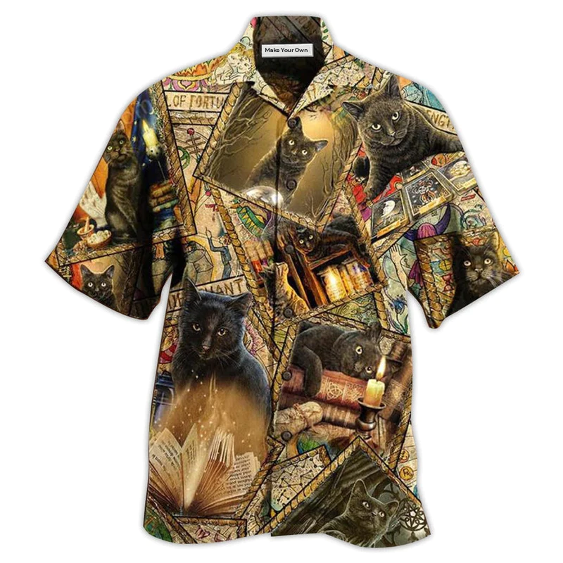 Cat Love Books Magic - Hawaiian Shirt