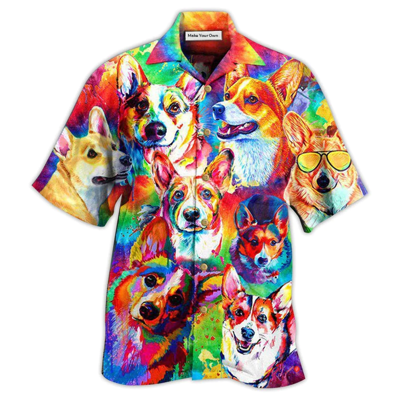 Corgi Don't Care - Hawaiian Shirt
