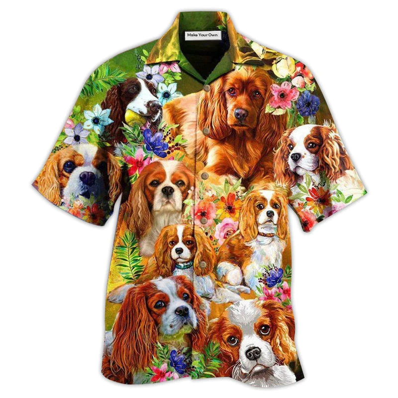 Cavalier King Charles Spaniel Dog The Best Therapy Has Fur And Four Legs - Hawaiian Shirt