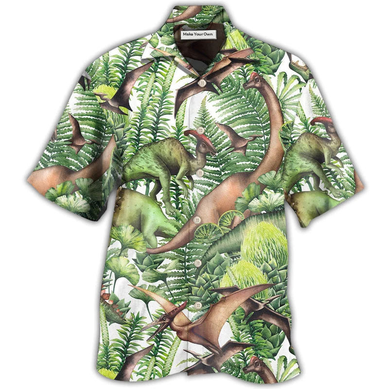 DinDinosaur Ancient World Green Style - Hawaiian Shirt