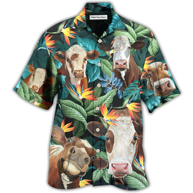 Cow Funny Tropical Style - Hawaiian Shirt