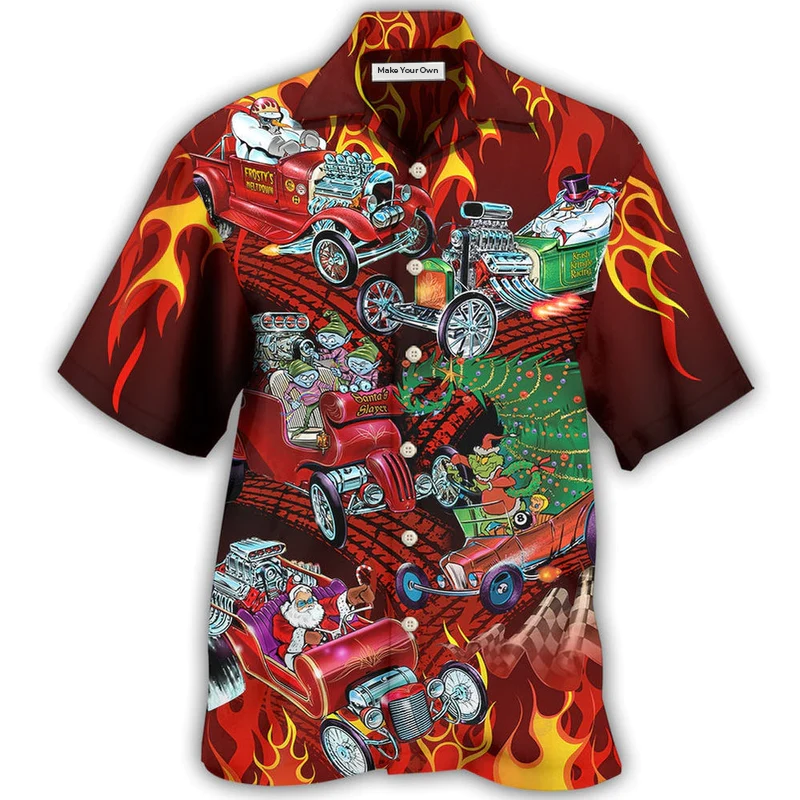 Hot Rod Merry Christmas Red Style - Hawaiian Shirt