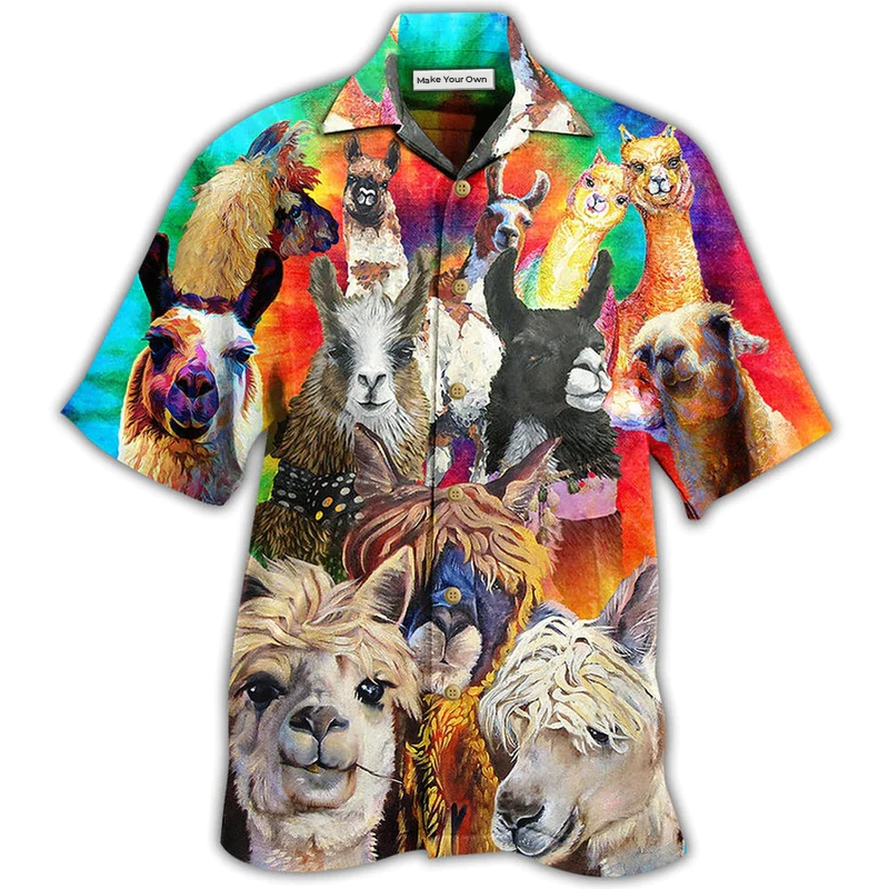 Lama Smile Happy Life - Hawaiian Shirt