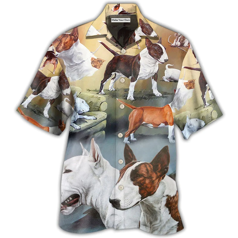 Bull Terrier Dog Lover Art Style - Hawaiian Shirt