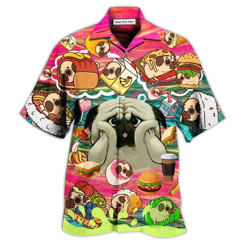 Pug Dog What If I Become Foods - Hawaiian Shirt
