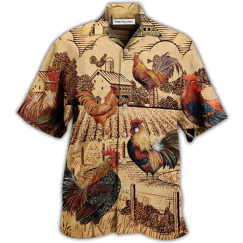 Chicken Love Vintage Style - Hawaiian Shirt