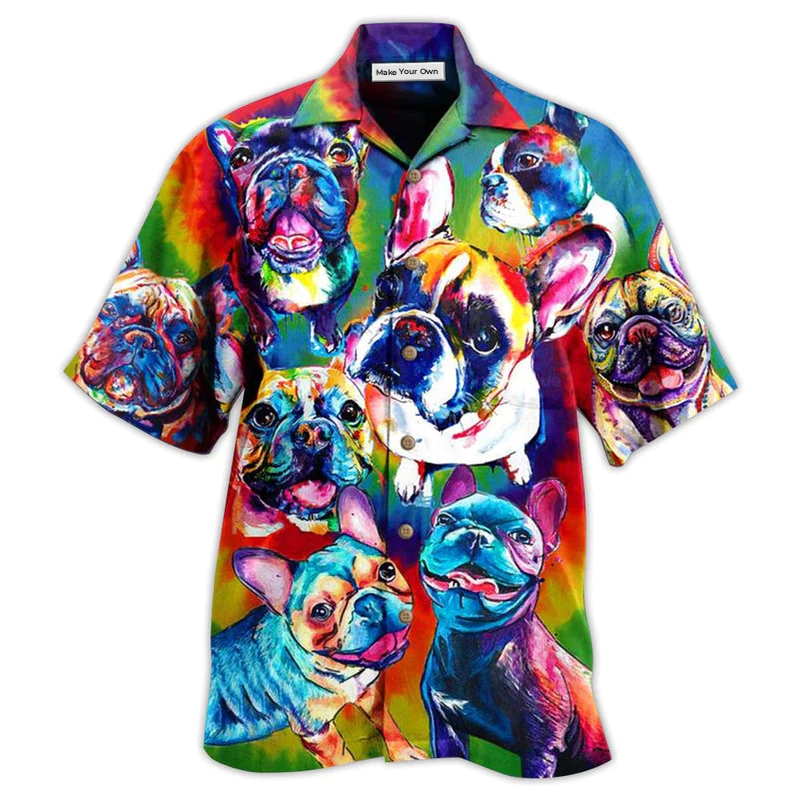 Pitbull Love Color Painting - Hawaiian Shirt