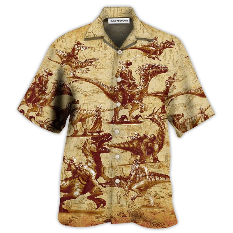 Cowboy Dinosaur Love Life Love Cool - Hawaiian Shirt