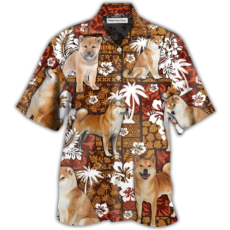 Akita Dog Lovely Tropical Style - Hawaiian Shirt