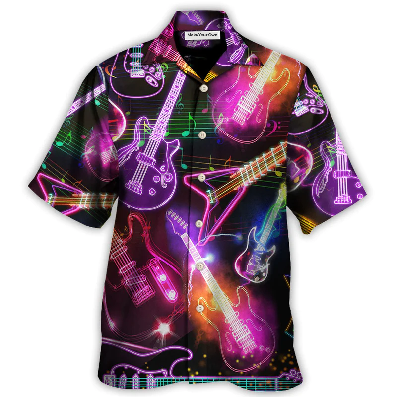 Guitar Neon Amazing Christmas - Hawaiian Shirt