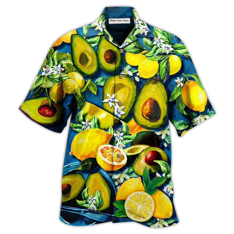 Fruit Avocado Lemon Summer Time - Hawaiian Shirt
