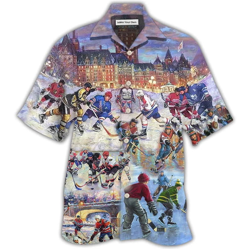 Ice Hockey Colorful Night - Hawaiian Shirt