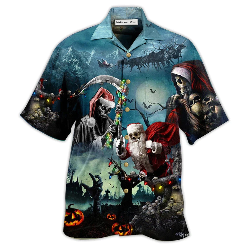 Skull Chistmas Santa Claus - Hawaiian Shirt