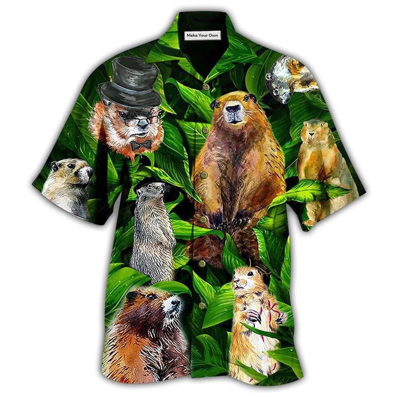 Ferret Animals LoveLy Dovely Leaves - Hawaiian Shirt
