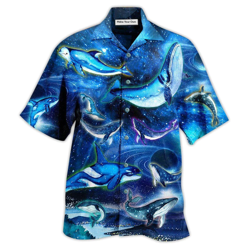 Whale In Fantasy Space - Hawaiian Shirt