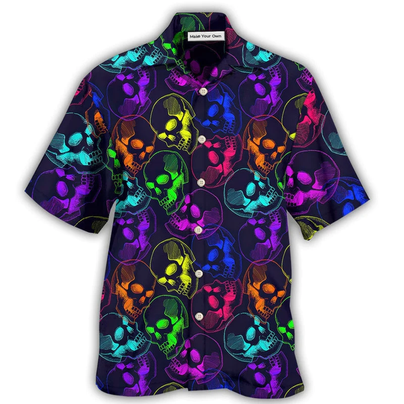Skull Neon Big Cool - Hawaiian Shirt