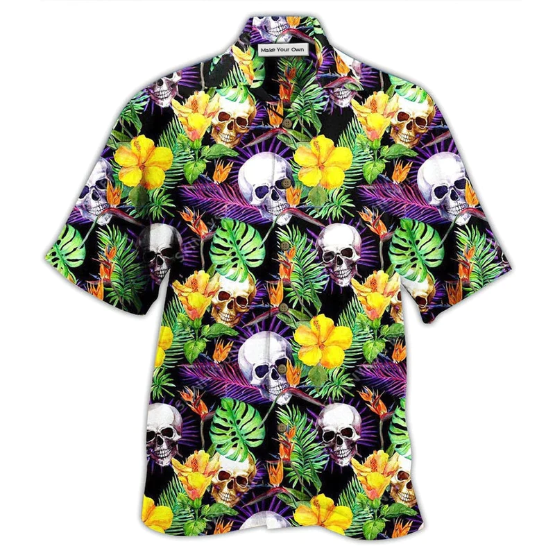 Skull Love Life Happy - Hawaiian Shirt