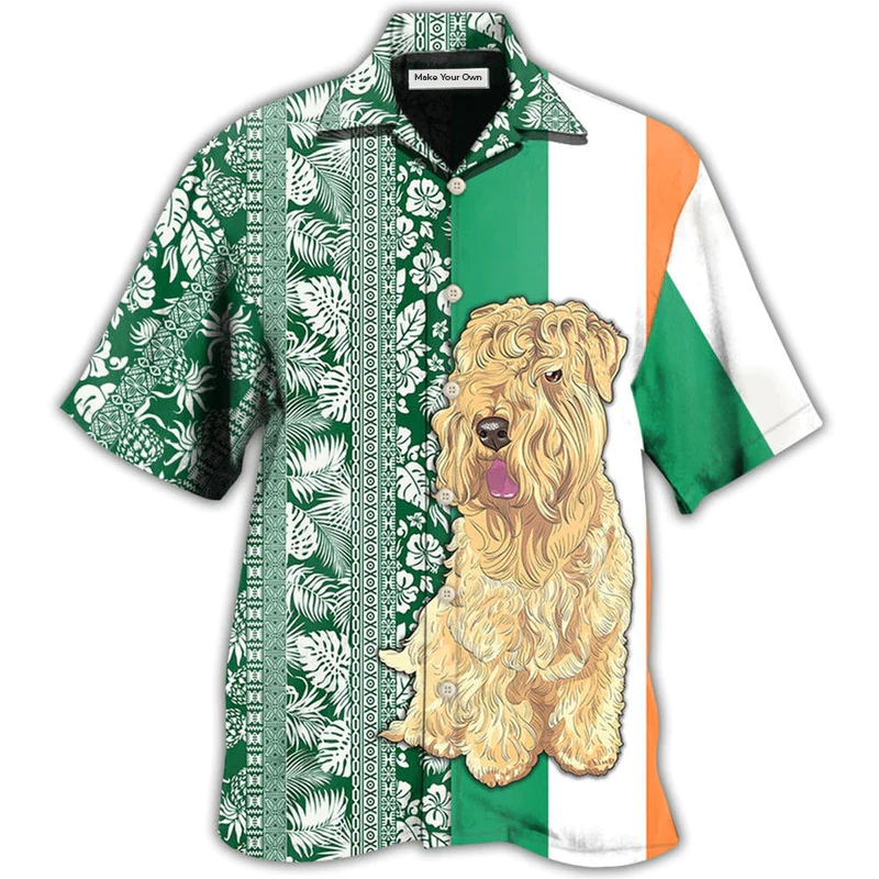 Wheaten Terrier Dog Tropical Leaf Style - Hawaiian Shirt