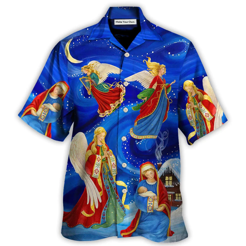 Christmas The Blessed Mother Love Christmas Light Art Style - Hawaiian Shirt
