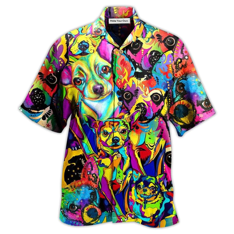 Chihuahua Colorful Painting - Hawaiian Shirt