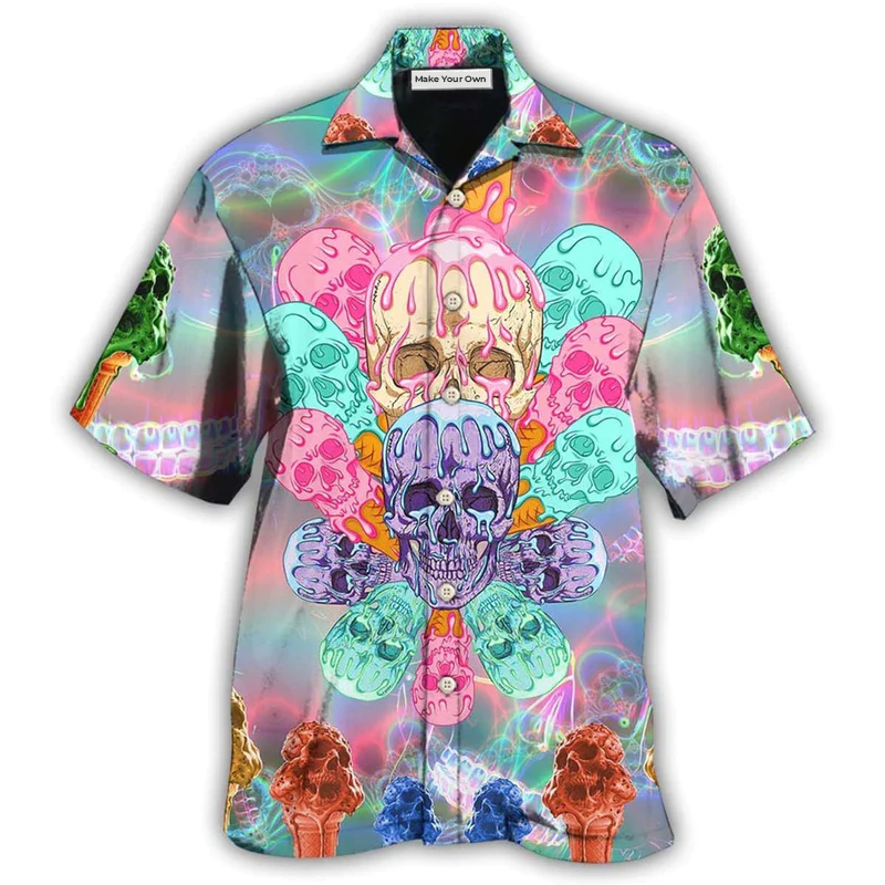 Skull Ice Cream Cooling - Hawaiian Shirt