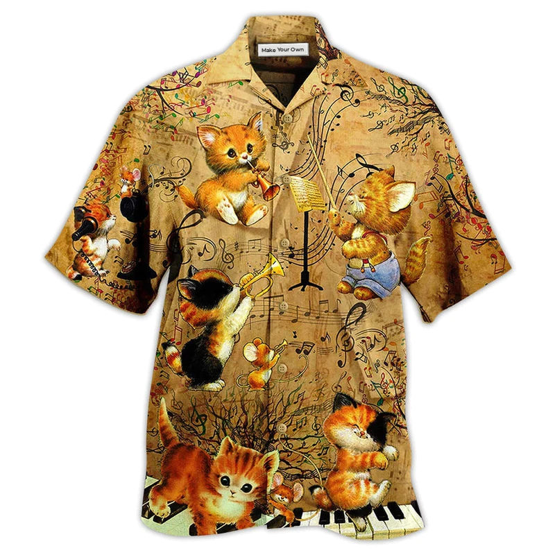 Cat Baby Love Music - Hawaiian Shirt