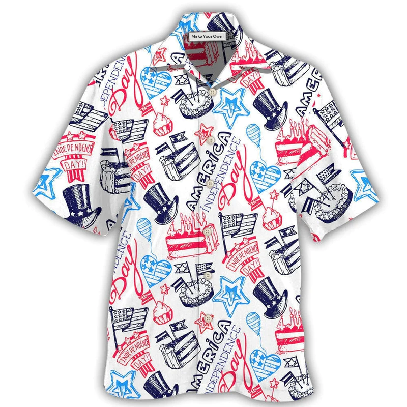 America Independence Day Art Style - Hawaiian Shirt