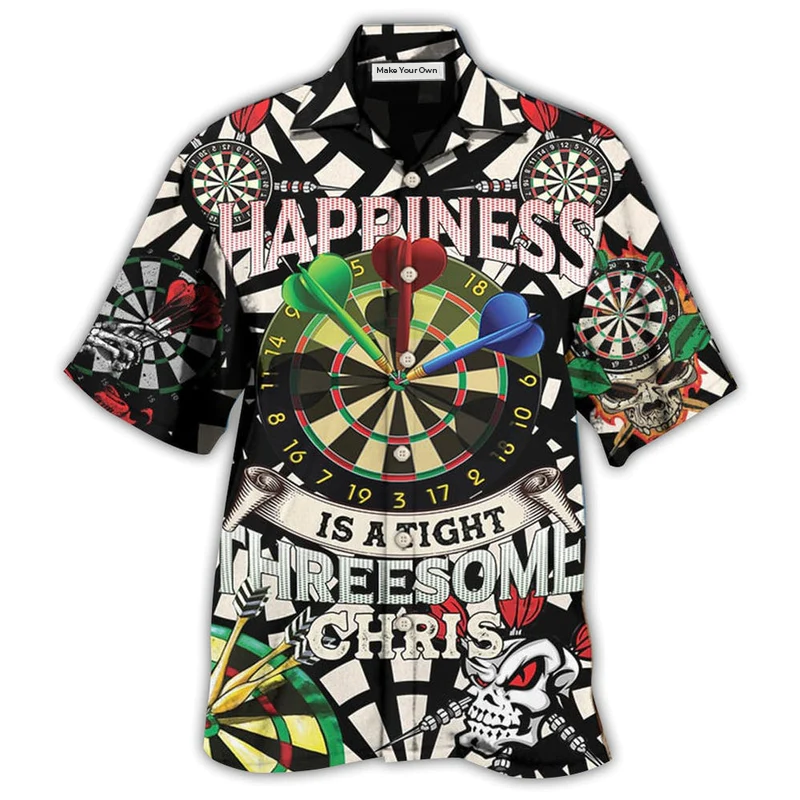 Darts Happiness Black And White Style - Hawaiian Shirt