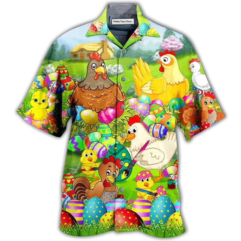 Chicken Easter Eggs So Cute - Hawaiian Shirt
