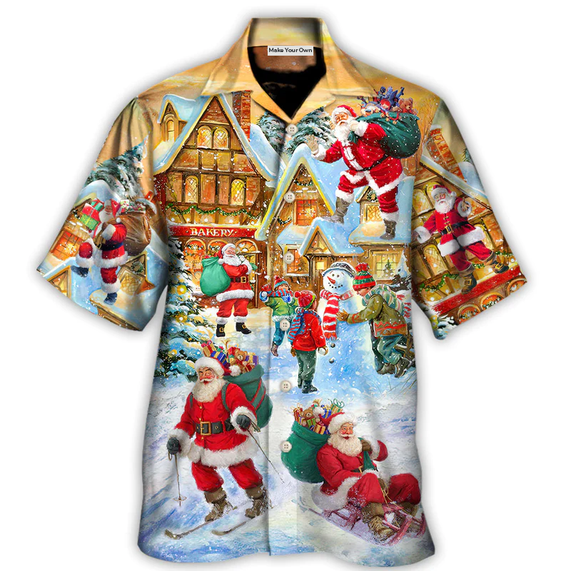 Christmas Santa Claus In The Town Xmas Is Coming - Hawaiian Shirt