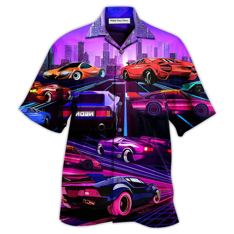 Car Modern Purple - Hawaiian Shirt