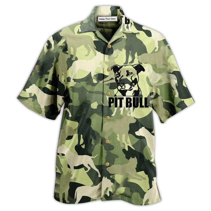 Pitbull Camouflage Style - Hawaiian Shirt